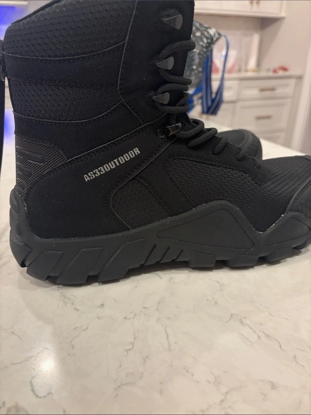 Men's Black Tactical Boots - Unbranded